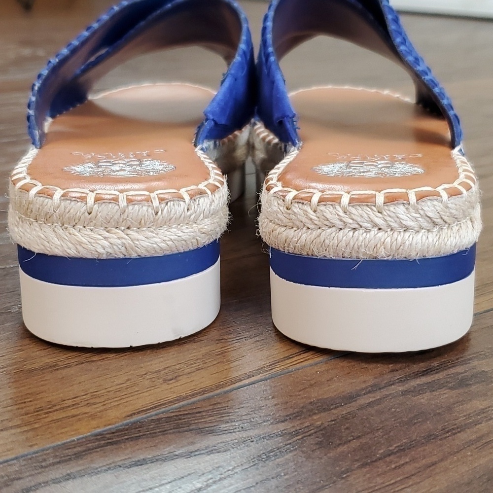 Vince Camuto Belisnda Leather Crossband Slide Platform Sandles Size 8W - Picture 7 of 17